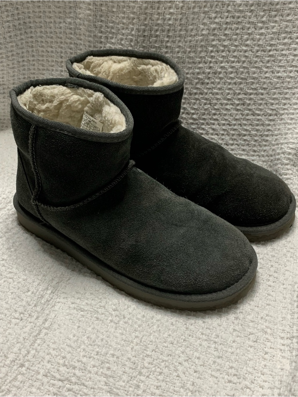 UGG Black Suede Fleece-Lined Ankle Booties